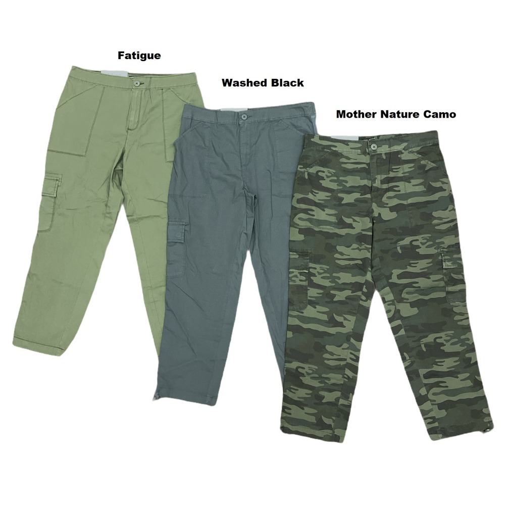 NEW Women's Washed Black SOCIAL STANDARD Poplin Surplus Pant Size‎ Medium